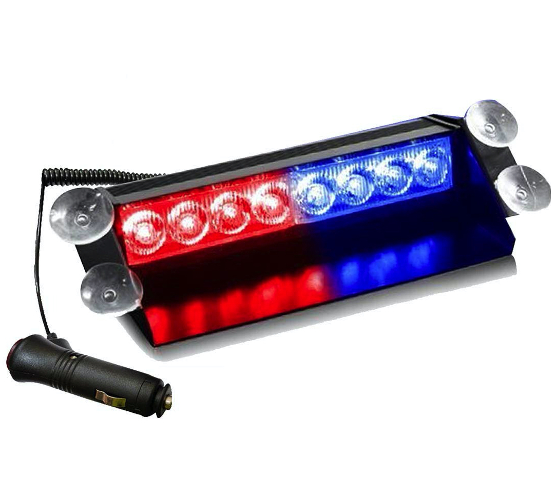 Stroboscop LED auto parbriz COB rosu albastru